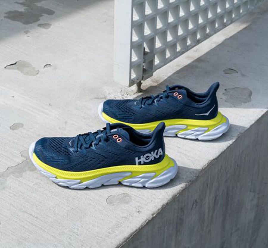 Running Shoes Womens - Hoka One One Clifton Edge - Navy - ECSBOMZ-29